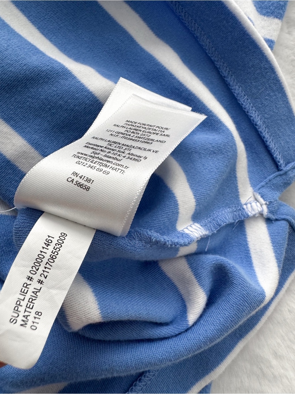 Polo Ralph Lauren Blue White Striped Polo Mini Dress Nautical Cotton Preppy - Picture 8 of 10